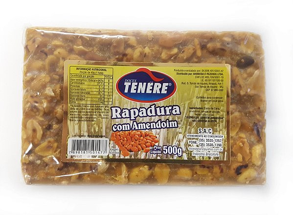 RAPADURA COM AMENDOIM 500g - DOCES TENÉRE