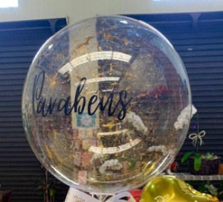 Balão Bubble com glitter (Grande)