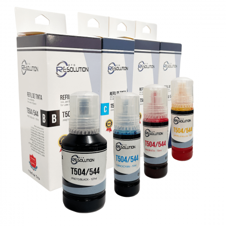 Kit Refil Tinta Epson T664 Pro para L110 L100 L120 L200 L220 L4550 L355 L365 L375 L380 L395 L495 70ml