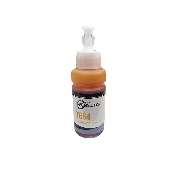Refil de Tinta Amarelo Compatível Epson L110 L100 L120 L200 L220 L4550 L355 L365 L375 L380 L395 L495 T664420 70ml
