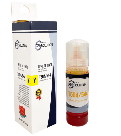 Refil de Tinta Importado T504 T544 Epson L4160 L6191 L6171 L6161 L4260 L4150 L3150 L5190 Amarelo 70ml
