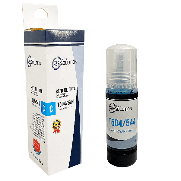 Refil de Tinta Compatível Epson T504 Ciano 70ml L4160 L6191 L6171 L6161 L4260 L4150 L3150 L5190