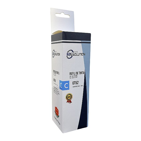 Refil de Tinta Compatível HP GT52 Ciano 70ml para Smart Tank 517 532 617 5822 5810 5820 416 116 316 412