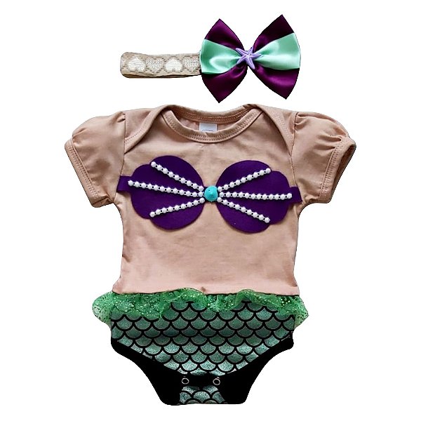 Body Sereia Ariel Linha LUXO - Loja Mundo da Dança - Roupa de Ballet,  Fantasias, Bodys baby.