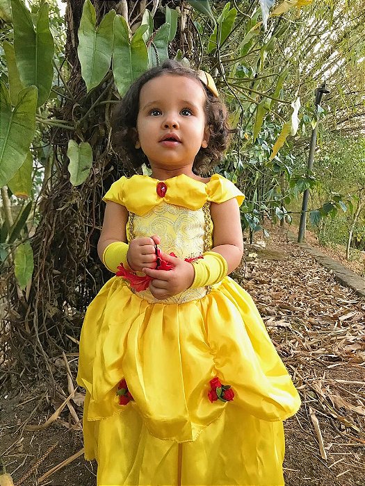 Fantasia Princesa Amarela Infantil