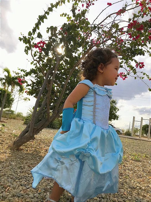 Fantasia Princesa Azul Infantil