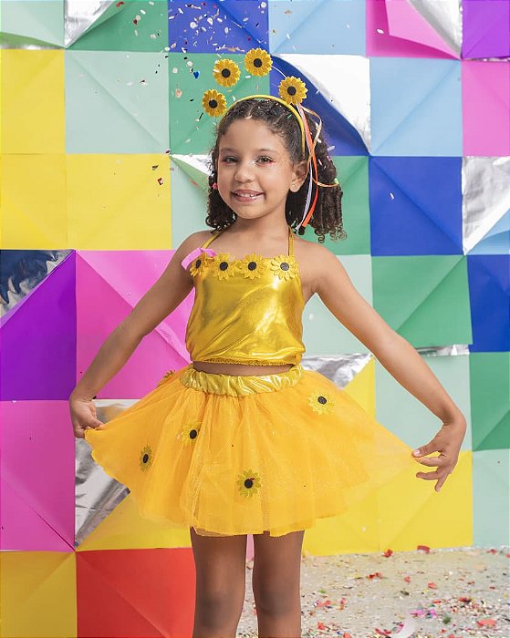 Fantasia Girassol Luxo Infantil