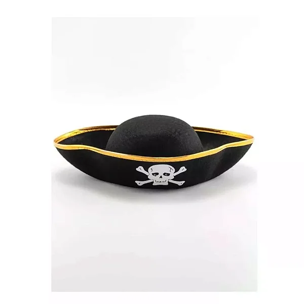 Chapeu Pirata - Detalhe em Dourado