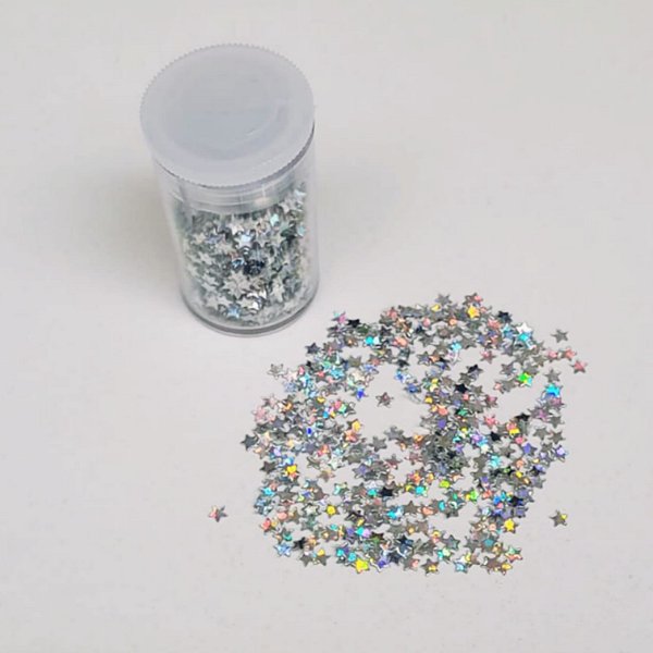 GLITTER ESTRELA PRATA