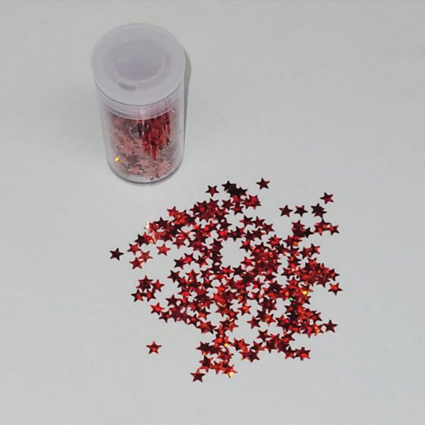 GLITTER ESTRELA VERMELHO
