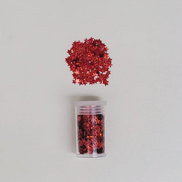 GLITTER ESTRELA VERMELHO