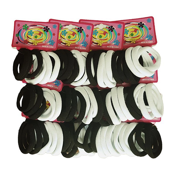 XUXINHA DE CABELO BRANCA E PRETA 72 UN - 12 KITS - ATACADO