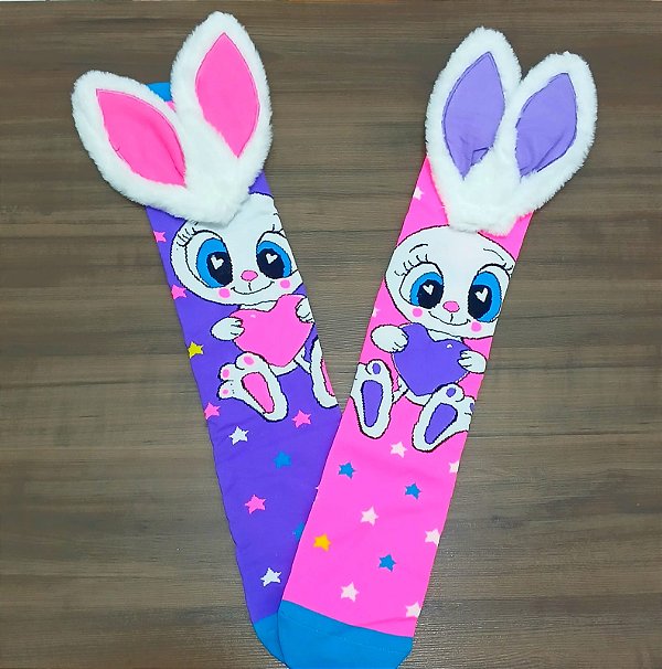 MEIA MALUCA 3D DIVERTIDA - COELHINHA