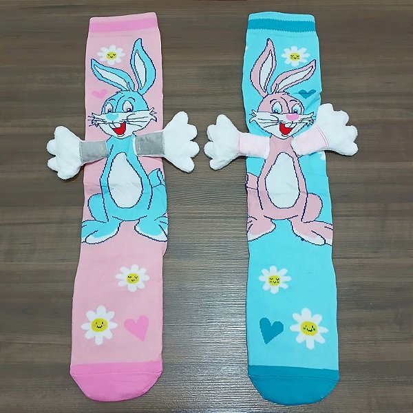 MEIA MALUCA 3D DIVERTIDA - COELHINHA