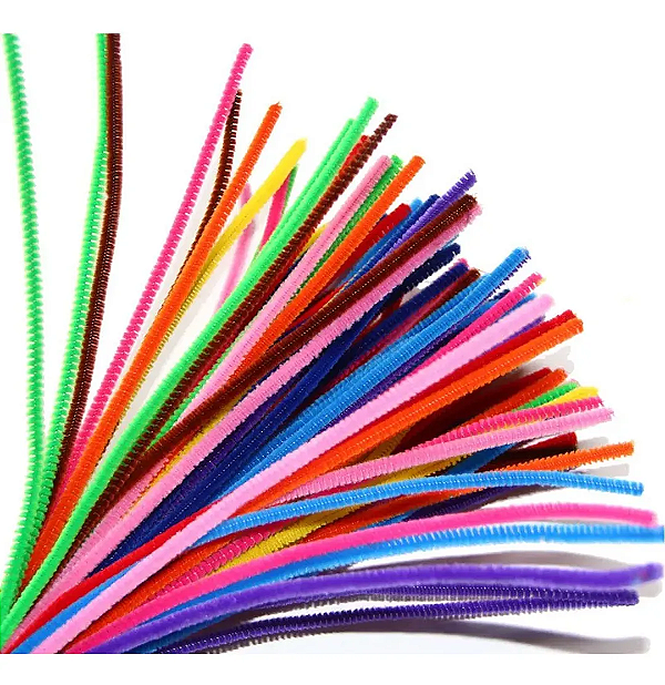 HASTE DE CHENILLE FLEXIVEL CABELO MALUCO 10 PEÇAS