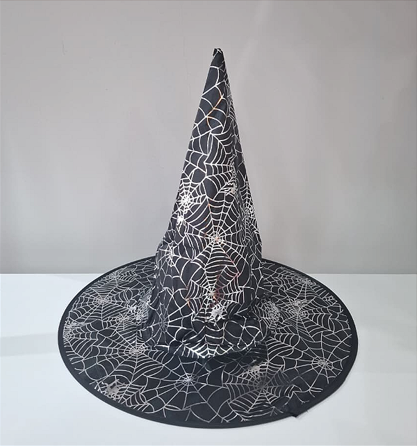 CHAPEU BRUXA ESTAMPA TEIA