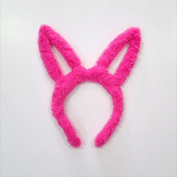 Tiara Orelha de Coelho Pelúcia Pink