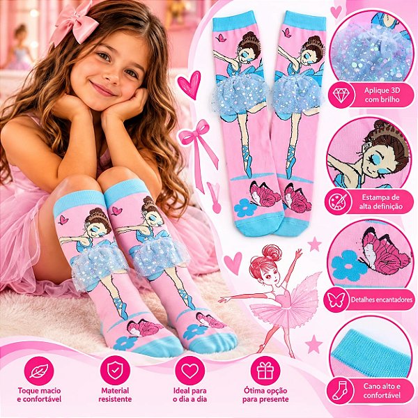 MEIA MALUCA 3D DIVERTIDA - BAILARINA