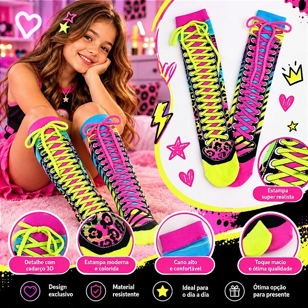 MEIA MALUCA 3D DIVERTIDA - TENIS