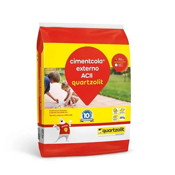 ARGAMASSA AC2 20KG QUARTZOLIT EXTERNO CINZA