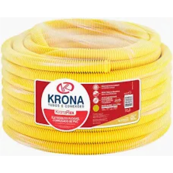 TUBO ELETR CORRUG 25MM AMARELO KRONA
