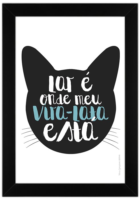 Quadro de Gato Vira-Lata Preto - Lar é na Loja Quadrinhos 