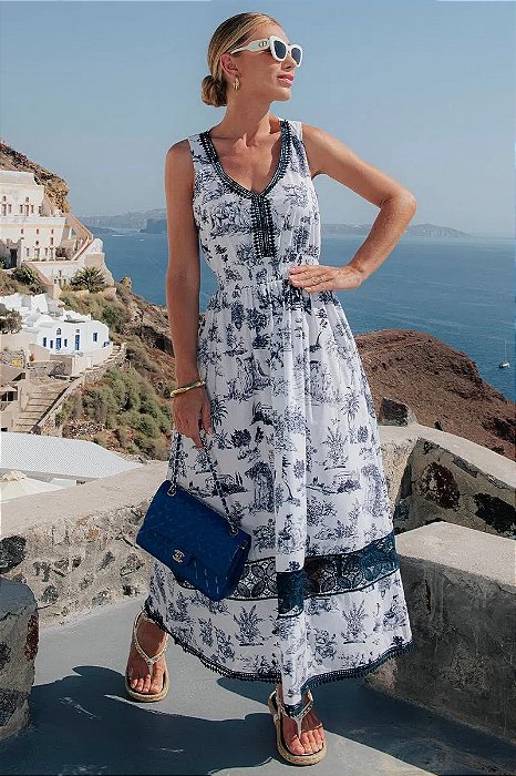 Vestido Longo Renda Valentina Única