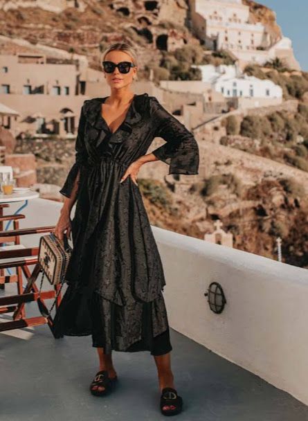 Bazar | | Blessed - SANTORINI | VESTIDO BABADO GOLA ESTRELAS  Código: SS904