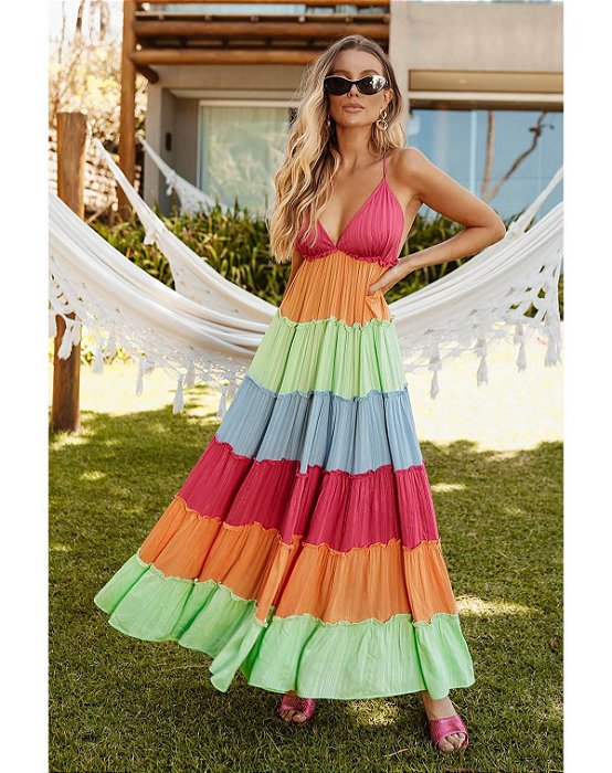 Bazar |  Ave Rara - VESTIDO STRIPE FOIL COLOR | OPVL0474