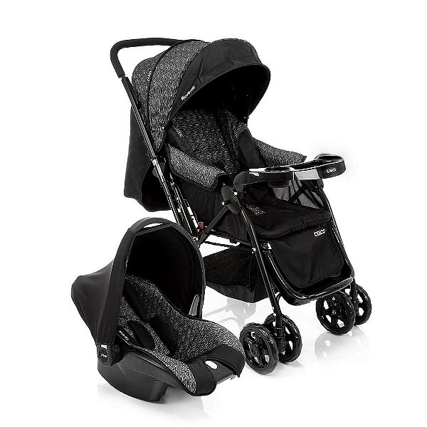 Carrinho de Bebê Travel System Reverse Preto Rajado  - Cosco