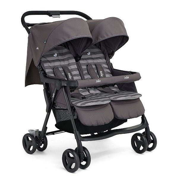 Carrinho de Bebê Gêmeos Aire Twin Cinza Dark Pewter - Joie