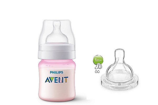 Mamadeira 125ml Rosa + Bico 2 Anti-Colic - Philips Avent