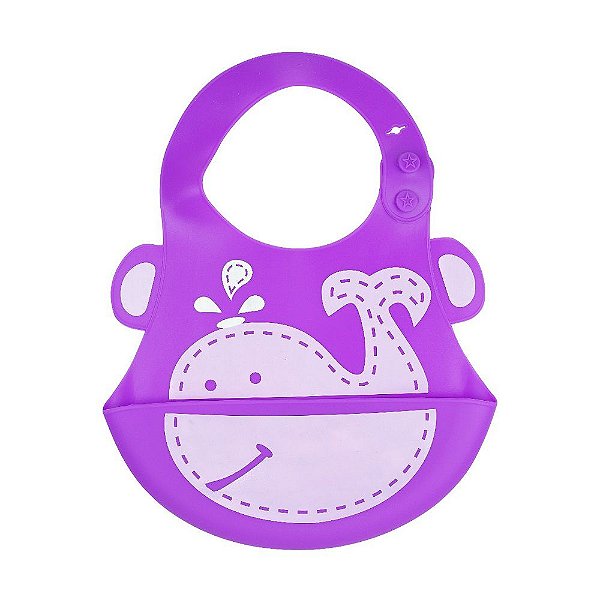 Babador Cata Migalhas Silicone Baleia - Kababy