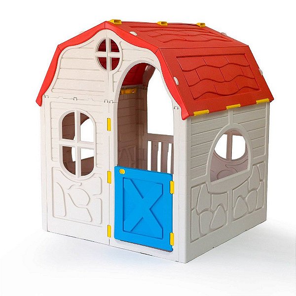 Casinha Portátil Kids Playhouse Bege e Vermelho - Cosco