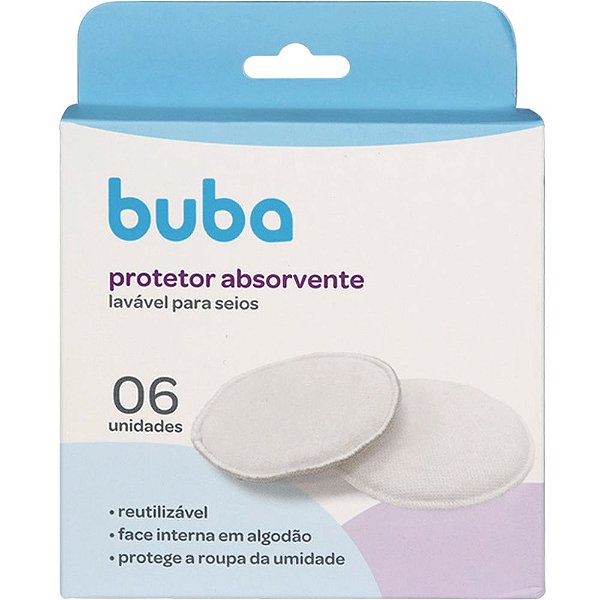 Kit Protetor Absorvente para Seios Laváveis 6 Unidades- Buba