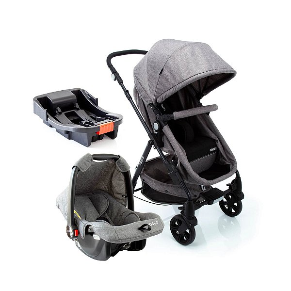 Travel System Poppy 3.0 Trio Cosco - Cinza Mescla