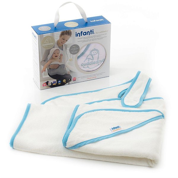 Toalha Infanti by Cuddledry White Blue Trin