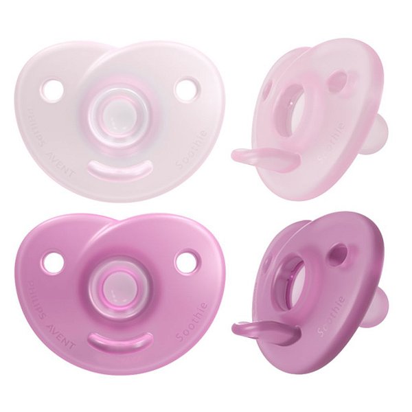 Kit 2 Chupetas Soothie 0-3M dupla Rosa - Philips Avent