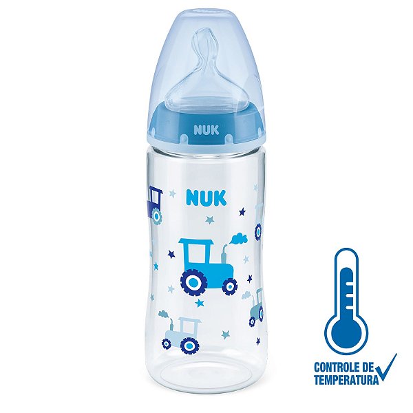 Mamadeira Controle de Temperatura 300ml Azul - NUK