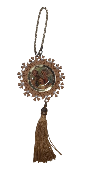 Adorno Sagrada Família. Para Carro/parede/cabeceira/porta 7 X 24 cm