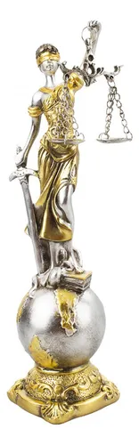 Dama Da Justiça Globo Prateado 23.5cm