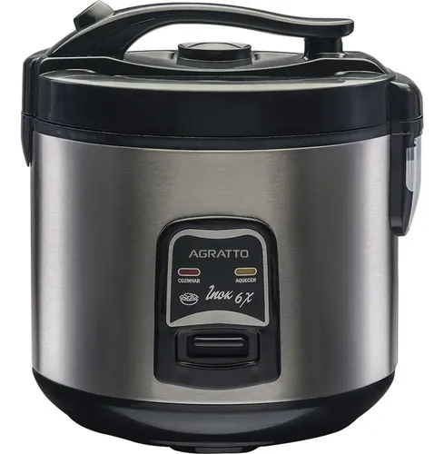 Panela Elétrica De Arroz Inox E Visor De Vidro 127v Agratto Preto 60 Hz