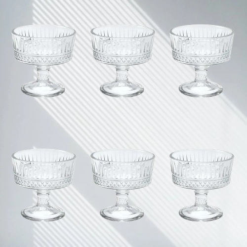 Jogo De 6 Taças Sobremesa Munique 230ml Linha Premium Cor Transparente