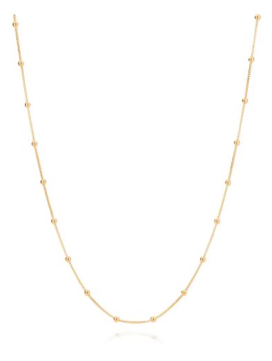 Choker com Bolinhas Espaçadas 60cm Folheado a Ouro 18k