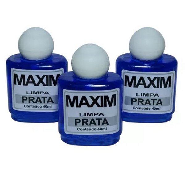 Kit 3 Limpa Prata 925 Maxim 40ml Original Liquido Jóia Combo