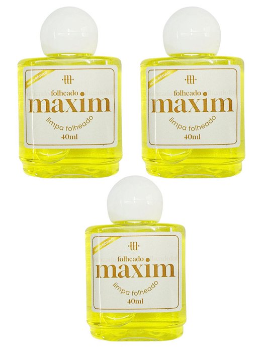 Kit 3 Limpa Chapeados Semijóias Folheados Banhados Ouro e Prata Maxim 40ml Original