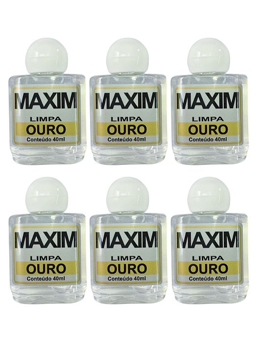 Kit 6 Limpa Jóias Verdadeiras Objetos Em Ouro Puro 18k Maxim 40ml Branco