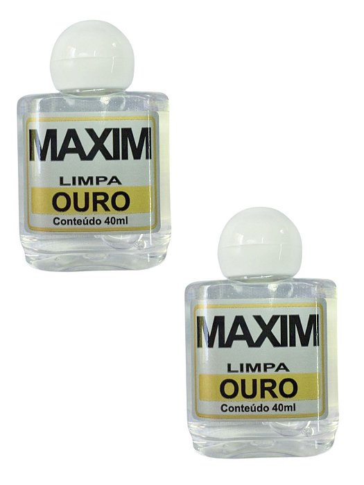 Kit 2 Limpa Jóias Verdadeiras Objetos Em Ouro Puro 18k Maxim 40ml Branco