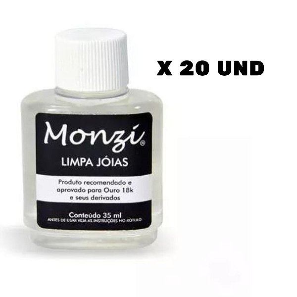 Kit 20 Limpa Jóias Alianças Ouro 18k Monzi 35ml Atacado Revenda