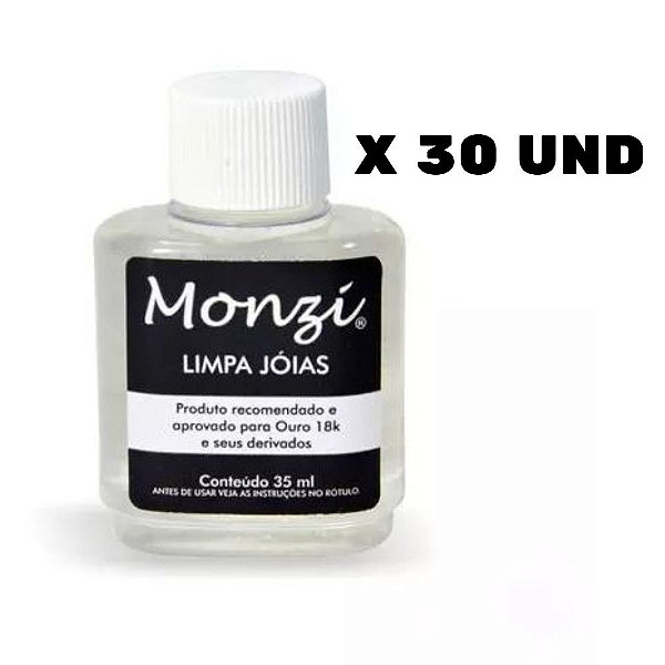 Kit 30 Limpa Jóias Alianças Ouro 18k Monzi 35ml Atacado Revenda